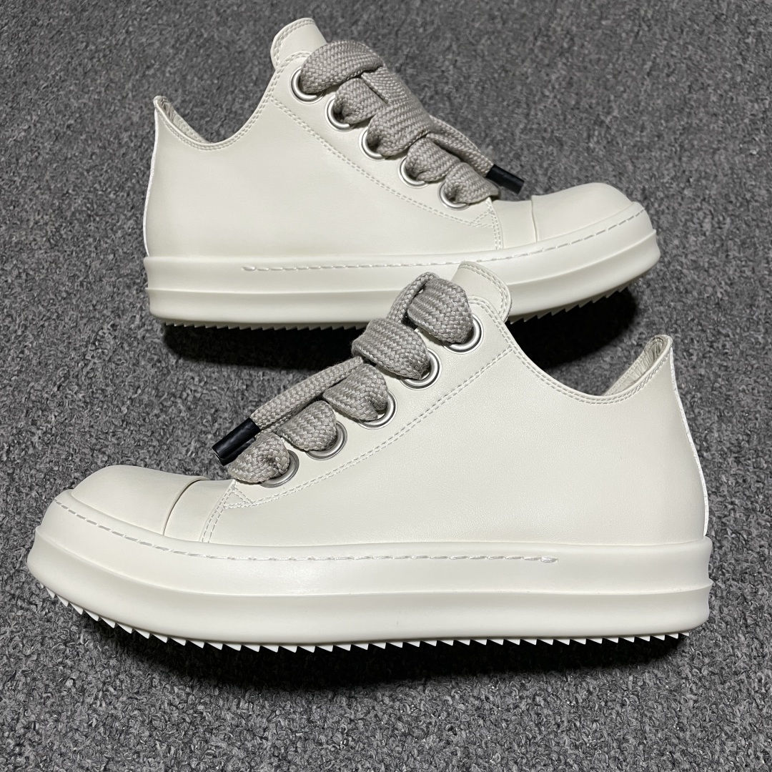 Rickowens 瑞克 欧文斯 粗鞋带 低帮高街休闲板鞋缩略图