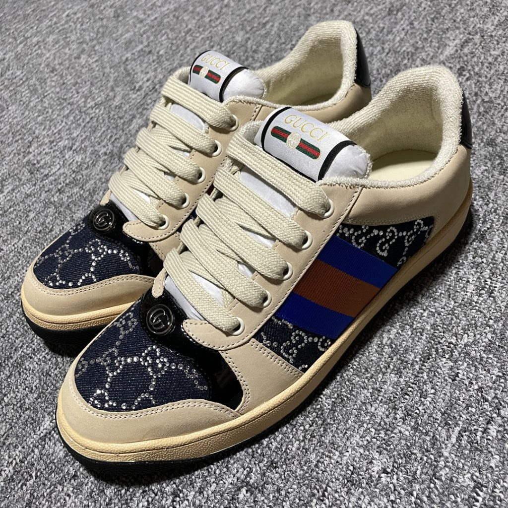 莆田顶级纯原Gucci 古驰 Screener GG珐琅 复古老爹板鞋插图