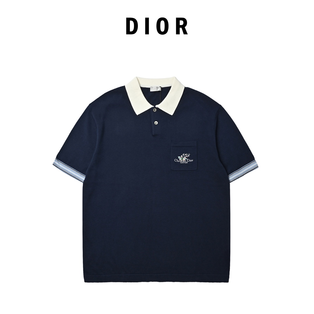 Dior/迪奥 25ss 铃兰花刺绣针织Polo短袖缩略图