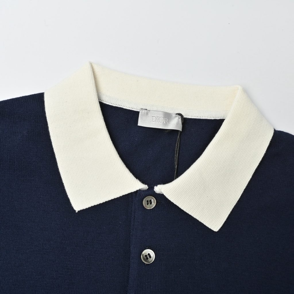 Dior/迪奥 25ss 铃兰花刺绣针织Polo短袖插图1