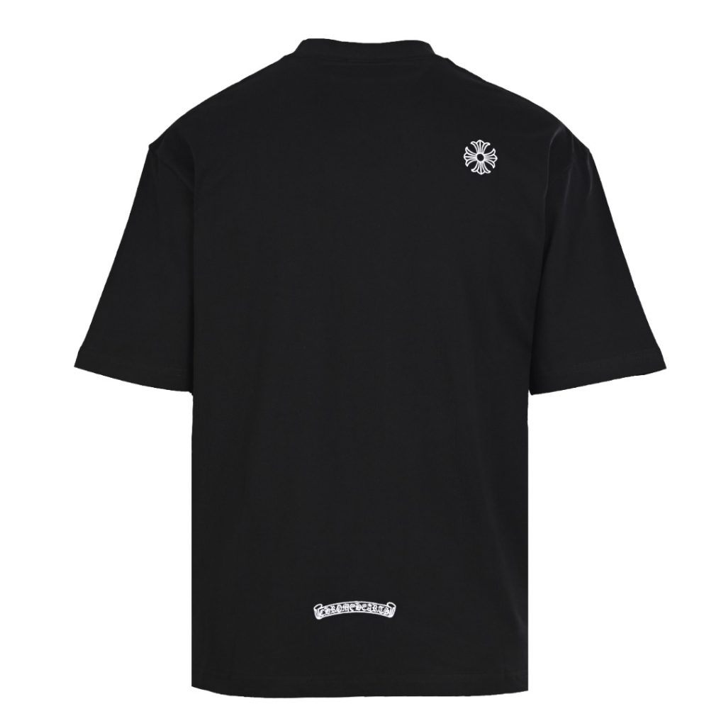 CHROME HEARTS/克罗心CH 梵文马蹄十字花刺绣短袖T恤插图1