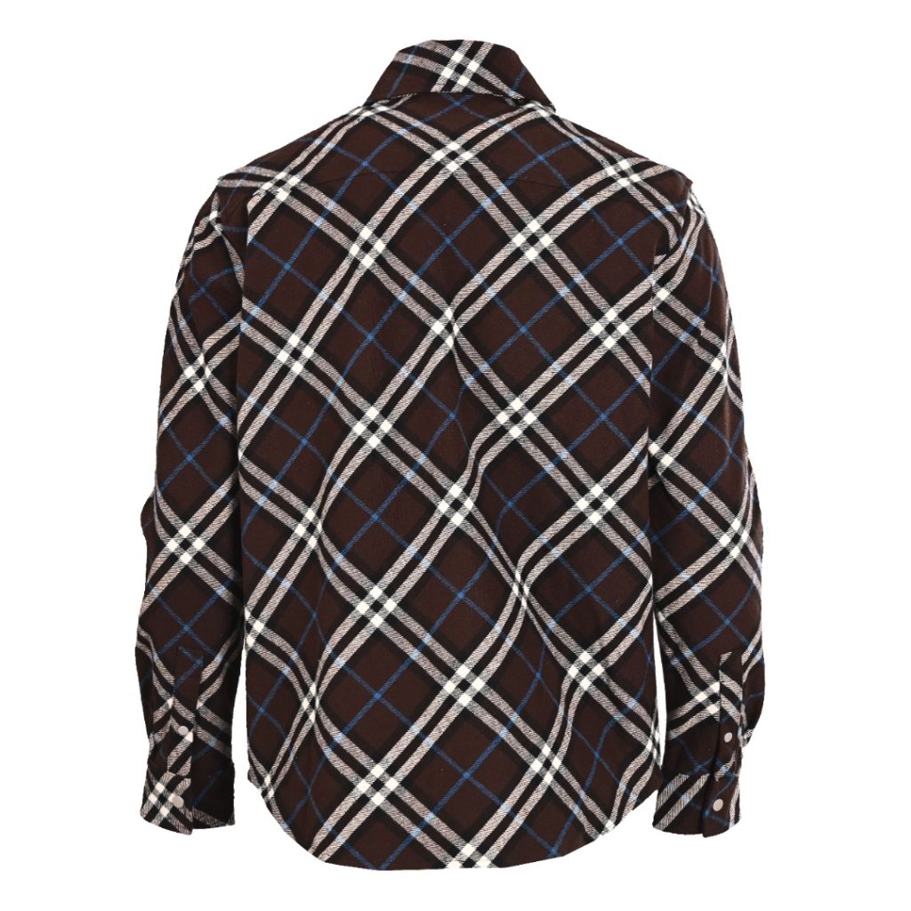 BURBERRY巴宝莉BBR 菱格法兰绒羊毛衬衫外套插图1
