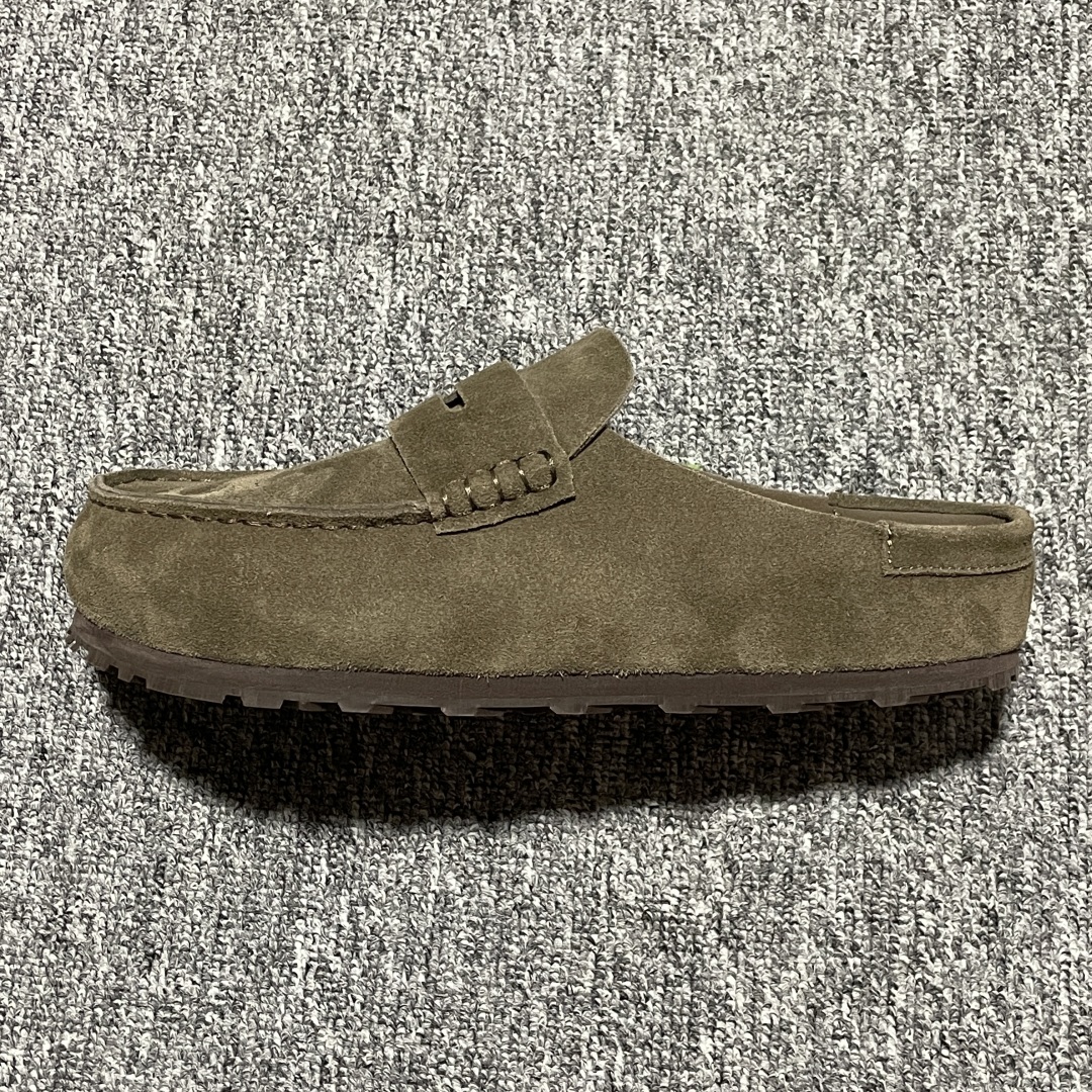Birkenstock 博肯 Grobe 老钱风 穆勒系列包头乐福牛皮绒面革复古软木底休闲拖鞋缩略图