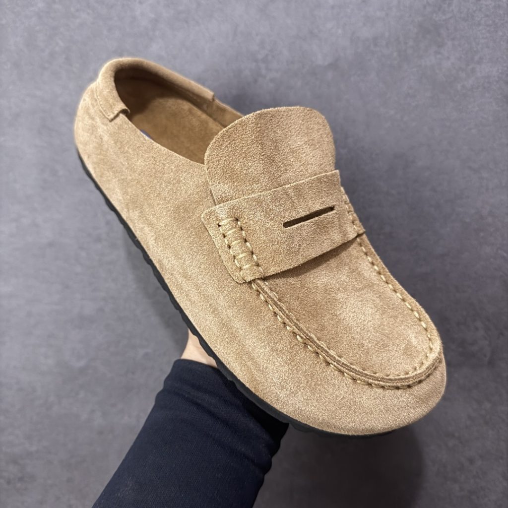 【BK版本】Birkenstock 博肯一脚蹬系列 棕色反绒棉拖鞋插图
