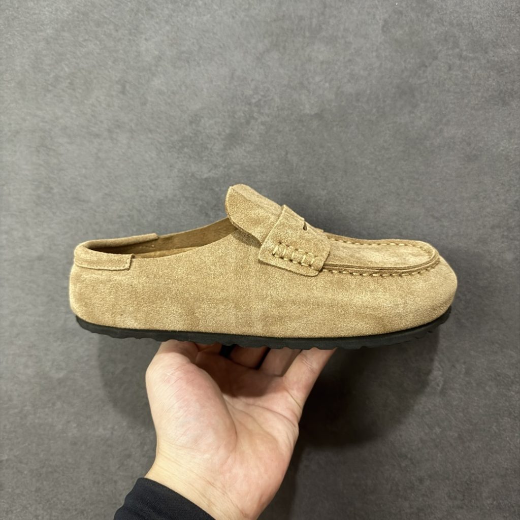 【BK版本】Birkenstock 博肯一脚蹬系列 棕色反绒棉拖鞋插图1