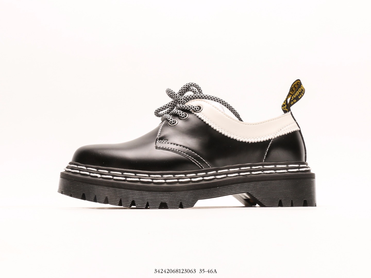马汀博士Dr.martens 布洛克 一脚蹬马丁博士全机车走线皮鞋缩略图