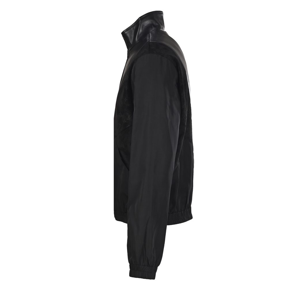 LOUIS VUITTON LV 老花暗纹贴布拼皮皮衣外套插图1