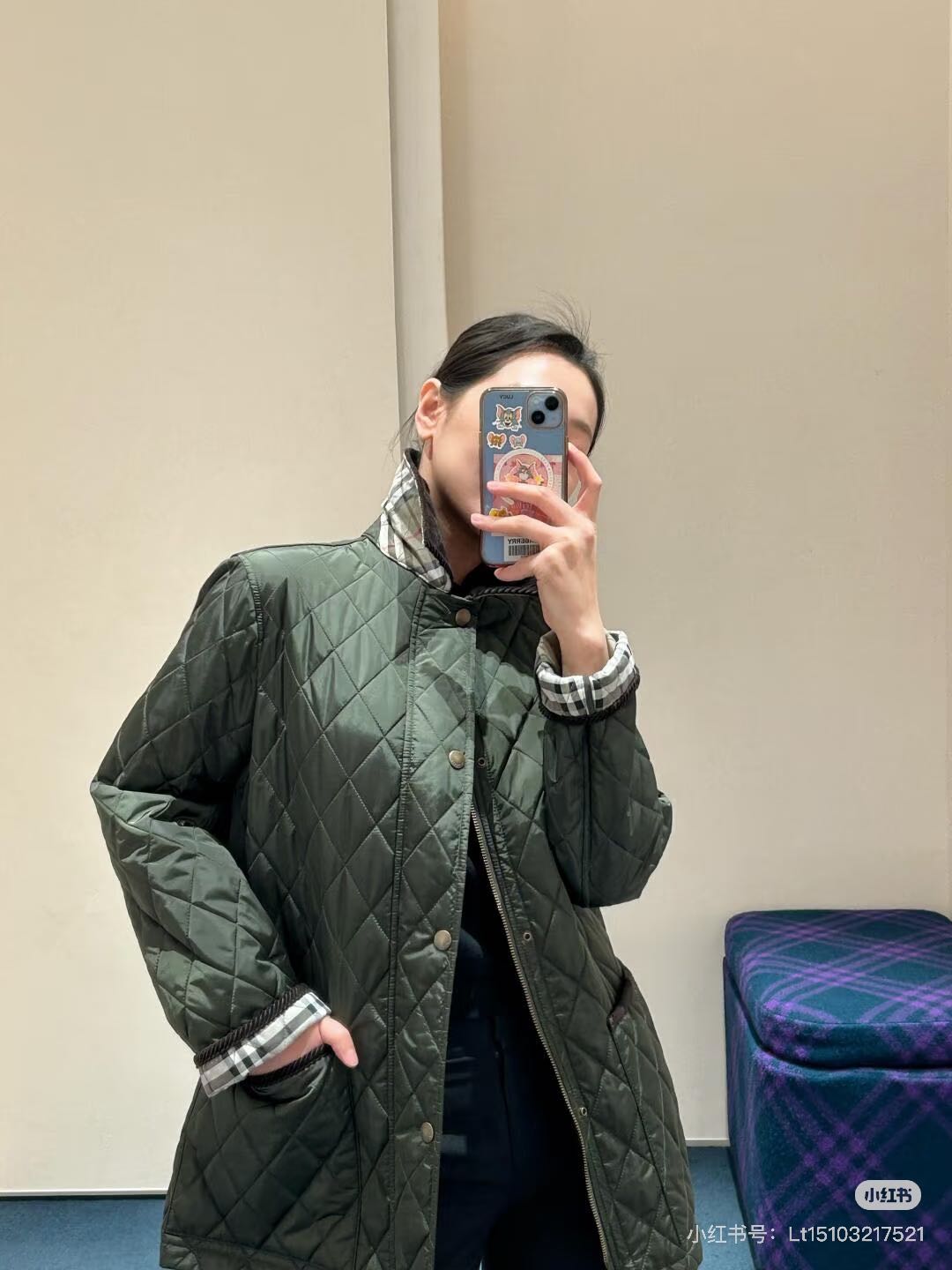 BURBERRY巴宝莉BBR 纯色绗缝口袋格子棉服缩略图 BURBERRY巴宝莉BBR 纯色绗缝口袋格子棉服缩略图