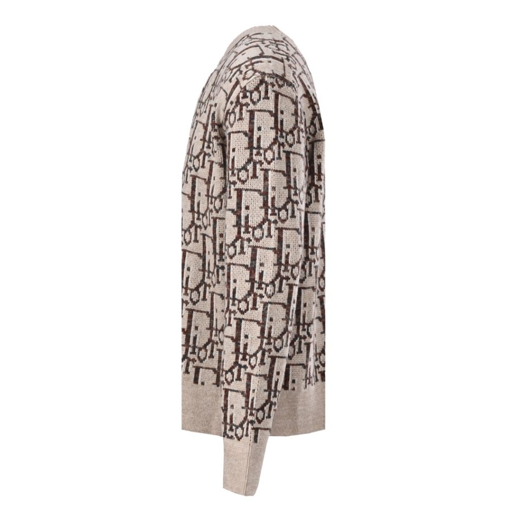 DIOR/迪奥CD 满印提花针织圆领毛衣 ◦ 通常采用羊毛+羊绒混纺插图