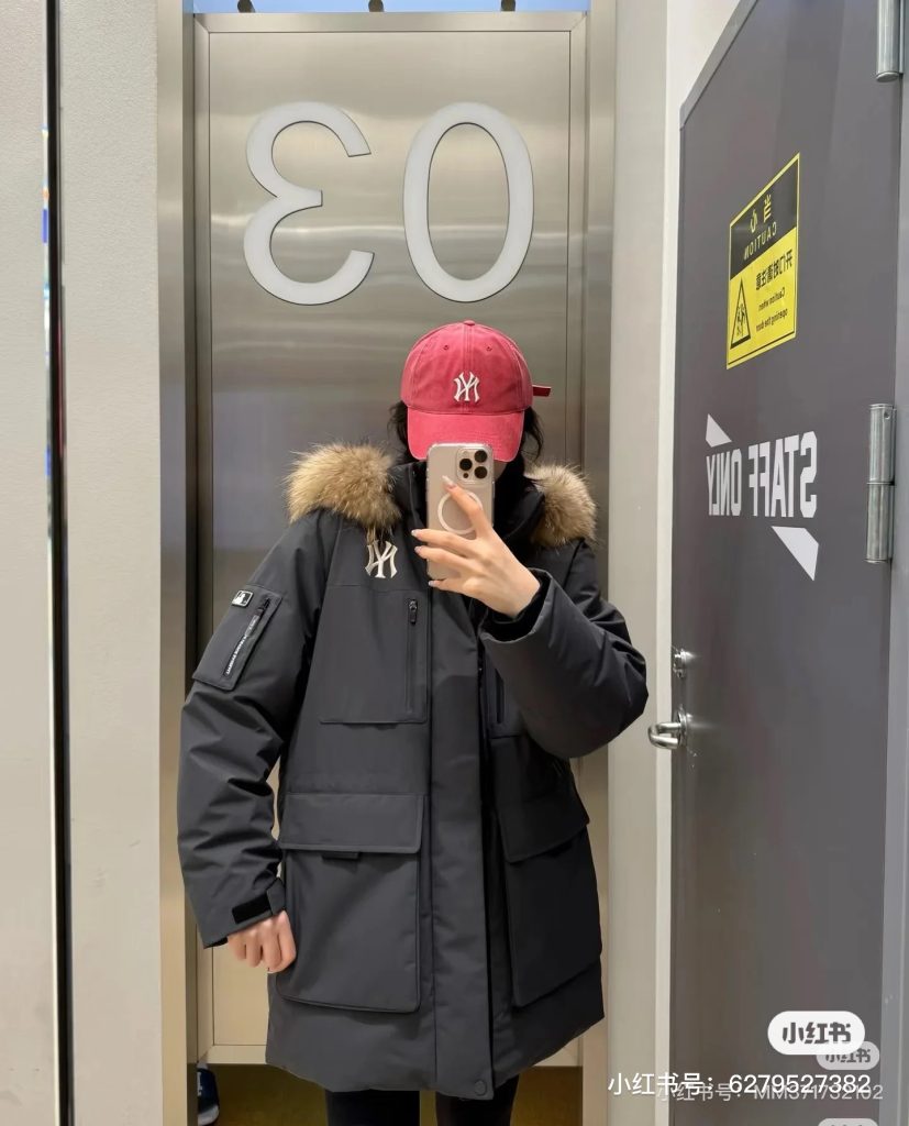 MLB 二代大口袋工装毛领羽绒服 张凌赫同款插图