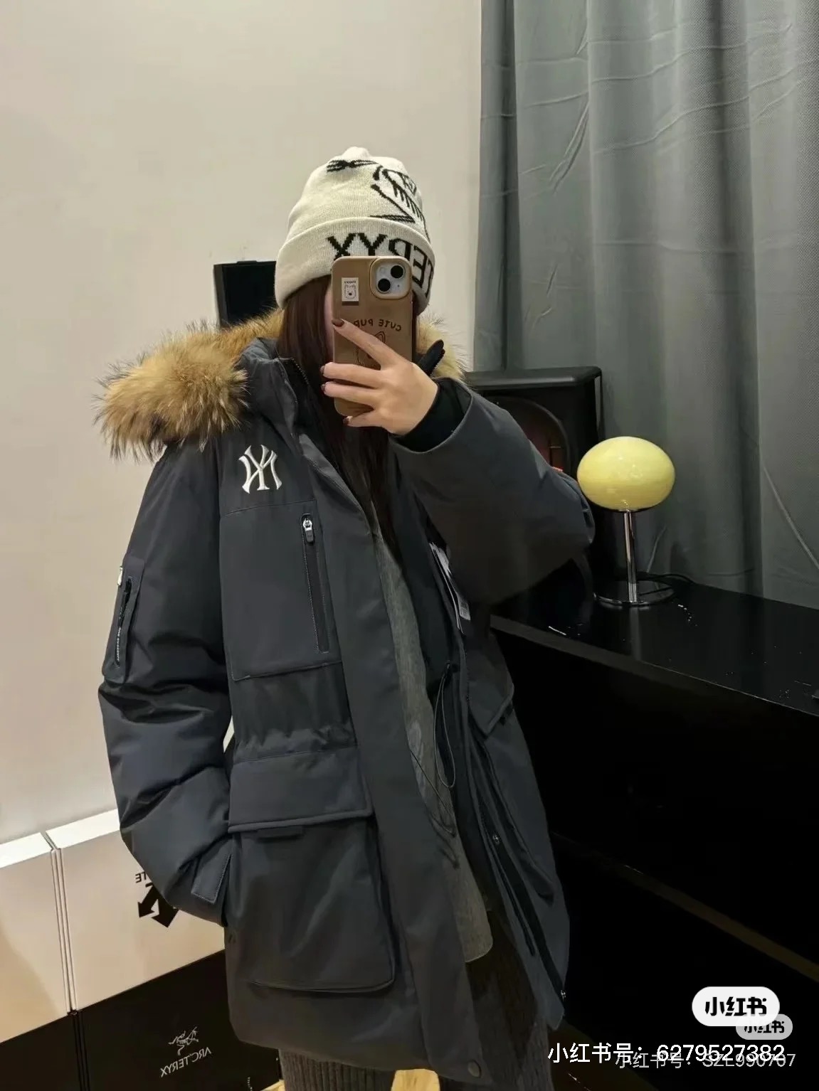 MLB 二代大口袋工装毛领羽绒服 张凌赫同款缩略图