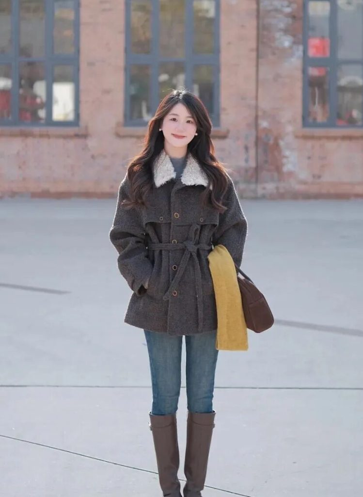 毛呢大衣 + 骑士靴：被阳光晒暖的松弛感插图