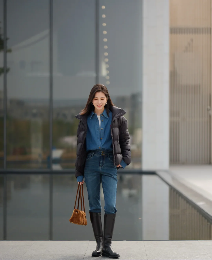 羽绒服+牛仔裤,才是秋冬最不费力的时髦穿搭!插图1 羽绒服+牛仔裤,才是秋冬最不费力的时髦穿搭!插图1