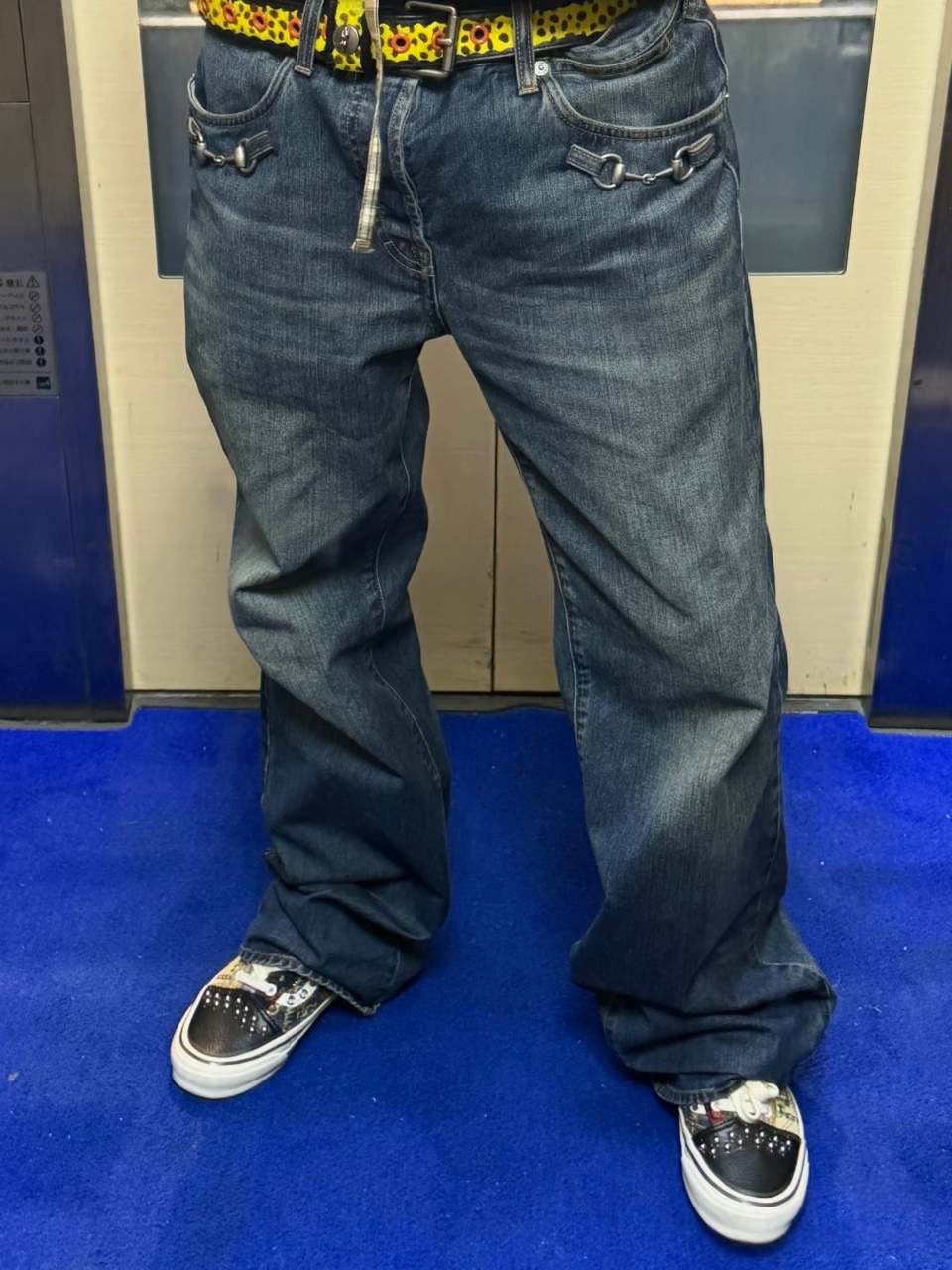 GUCCI古驰GUC 锁扣水洗蓝牛仔长裤缩略图