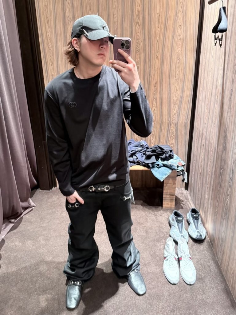 GUCCI古驰GUC 锁扣牛仔长裤插图