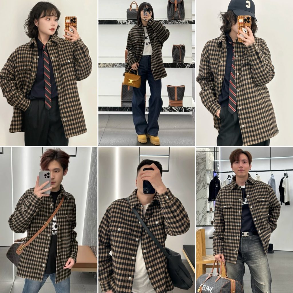 CELINE 赛琳 羊毛 千鸟格夹克棉服外套 真正原版开发插图1 CELINE 赛琳 羊毛 千鸟格夹克棉服外套 真正原版开发插图1