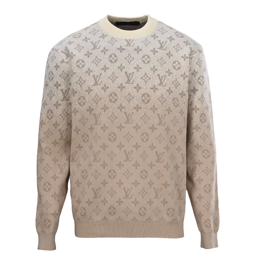 LOUIS VUITTON LV 卡其渐变满印老花针织毛衣缩略图 LOUIS VUITTON LV 卡其渐变满印老花针织毛衣缩略图