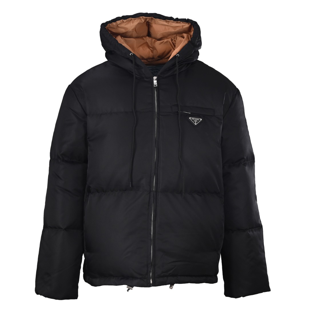 PRADA普拉达PRD 尼龙拉链撞色连帽羽绒服缩略图