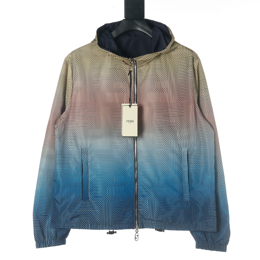 FENDI芬迪FD 23FW 渐变两面穿夹克连帽外套缩略图