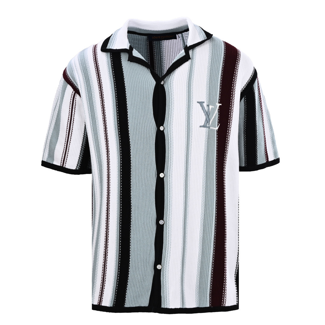 LOUIS VUITTON LV 竖条纹针织套装短袖衬衫 正品15900购入缩略图