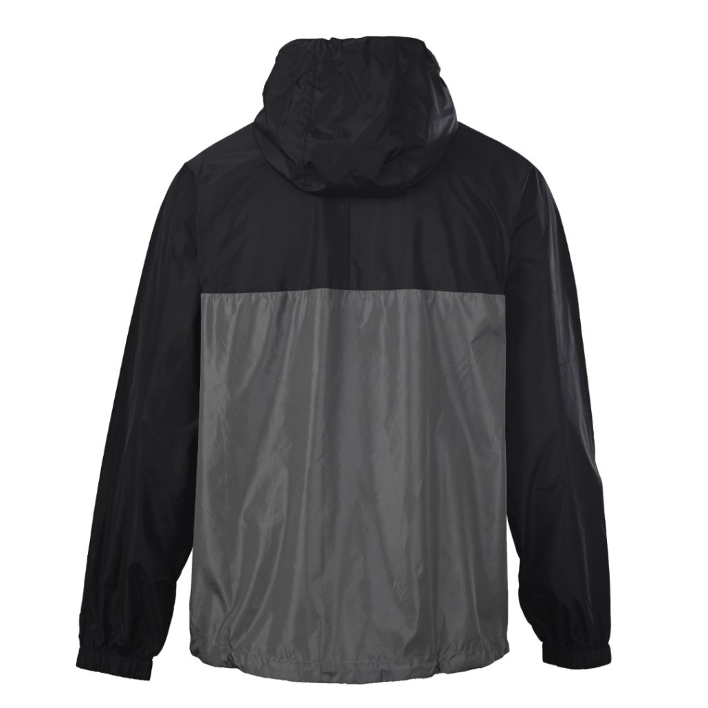 PRADA普拉达PRD 再生尼龙黑灰拼接连帽夹克外套插图