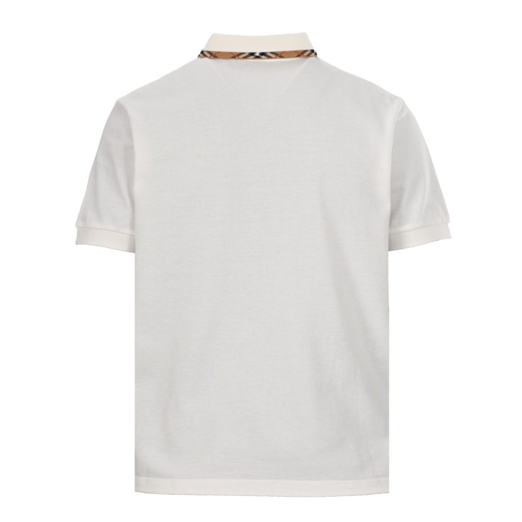 BURBERRY巴宝莉BBR 格纹拼领珠地布短袖POLO衫插图
