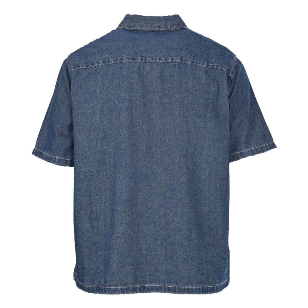 CELINE赛琳CE 凯旋门刺绣牛仔短袖衬衫 定制丹宁面料插图