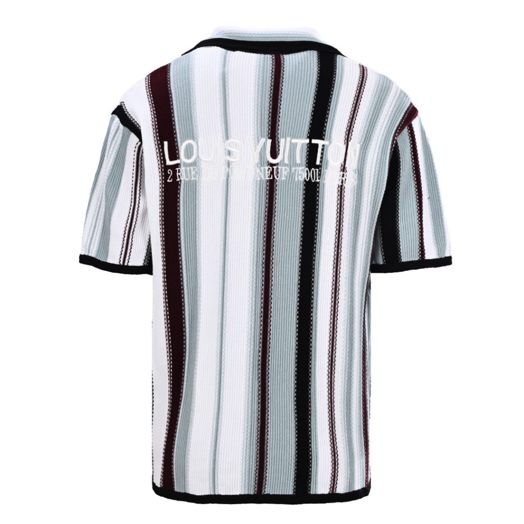 LOUIS VUITTON LV 竖条纹针织套装短袖衬衫 正品15900购入插图